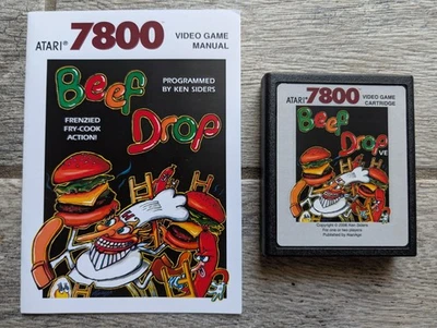 BEEF DROP - Atari 7800 Game & Manual - Discontinued AtariAge BurgerTime Homebrew - Image 1 of 4