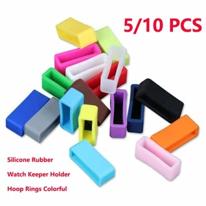 5/10 Pezzi Anelli Fibbia Cinturino Anello Gomma Orologio Silicone Watch Custode Supporto - Foto 1 di 21