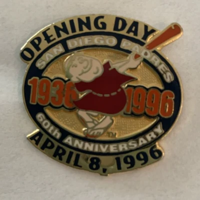 Vintage 60th Anniversary of San Diego Padres Baseball Opening Day 1996 Pin Friar - Image 1 of 4