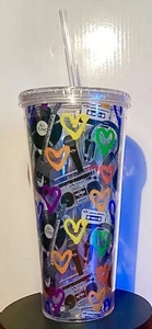 2023 HARD ROCK CAFE GAY PRIDE RETRO 80’S MEMORABILIA 22 OUNCE TUMBER & STRAW - Bild 1 von 6