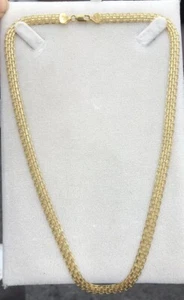 10KT YELLOW GOLD BISMARCK NECKLACE SIZE 18ā LONG 6mm WIDE WEIGHT 8g-nice š - Picture 1 of 17
