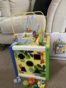🤍Little Town Dinosaur Activity Cube Wooden shape sorter toy cogs Xylophone🤍 - Picture 1 of 6