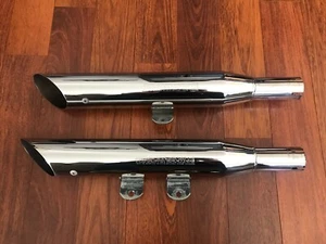 Harley Davidson 00-Later Softail Screamin Eagle II Slash Cut OEM Chrome Mufflers - Picture 1 of 16