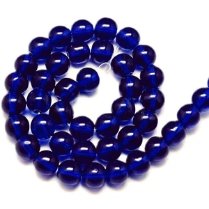 2x Strand Navy Blue Round 6mm Transparent Glass Beads for Jewellery Making - Picture 1 of 4