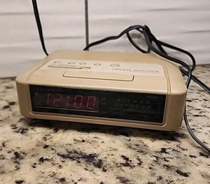 Sony Dream Machine ICF-C240 AM FM LED Alarm Clock Radio Tan Beige Tested & Works - Picture 1 of 11