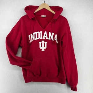 INDIANA Hoodie Adult M CHAMPION ECO Hoosiers Roster IN University Cutout Red - Picture 1 of 14