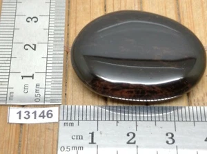OBSIDIENNE BRONZE pierre plate RARE & SUPERBE QUALITE lithotherapie reiki galet - Picture 1 of 2