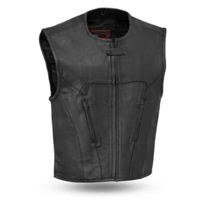Men's Raceway Perforated Breathable Leather Biker Vest by First MFG X-Large - Bild 1 von 3