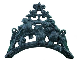 Garden Hose Holder Birds On Branch 9" Wide Verdigris Cast Iron Hose Hanger - Picture 1 of 3