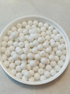 Czech 6mm Smooth Round Druk Beads Chalk White 48 Pieces - Picture 1 of 2