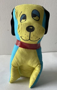 Vintage 60's Hound Dog Plush Superior Toy and Novelty Carnival Prize Blue Yellow - Picture 1 of 6