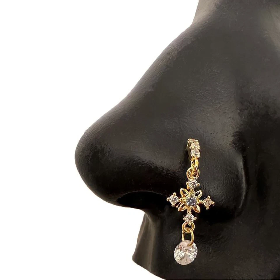 Висячий королевский бриллиант нос обруч из хирургической стали гипоаллергенный - Изображение 1 из 1