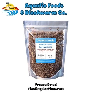 Earthworms--Freeze Dried for Large Fish, Pond Fish, Turtles, Reptiles. 12 oz Bag - Picture 1 of 2