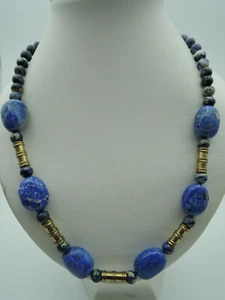 Edelsteinkette mit Sodalith und Goldfarbenen Zwischenteile 99 - Bild 1 von 11