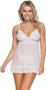 Lingerie Pearl Pink Size XL Sarah Babydoll Butterfly Jezebel by Felina - Picture 1 of 3