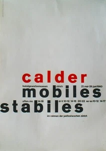 Póster original vintage CALDER MOBILES STABLE EXPO 1960 - Imagen 1 de 1