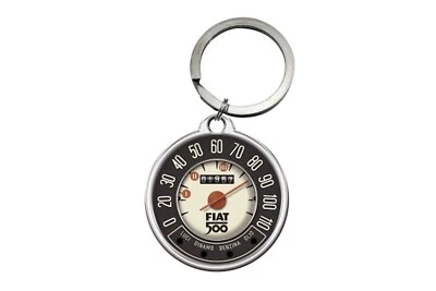 Original FIAT 500 Schlüsselanhänger "Tacho" - Edelstahl - Keyring Anhänger Auto