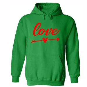 XtraFly Apparel Men Women's Love Arrow Heart Valentine's Day Anniversary Hoodie - Picture 1 of 4