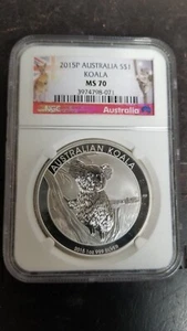 Australia 2015P Silver $1 $1.00 1 oz NGC MS70 Koala - #3974798-071 - Picture 1 of 2