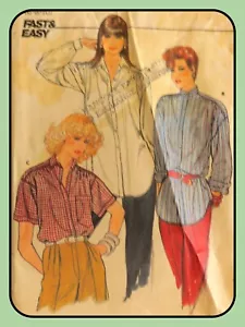 Blusa Misses TÚNICA Patrón 3 Estilos 2 Mangas Butterick 6020 RARA De Colección Años 80 - Imagen 1 de 4