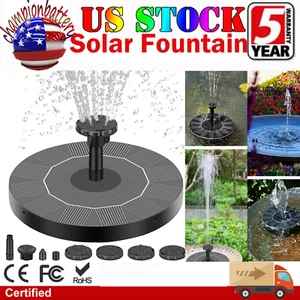 Solar Power Fountain Submersible Floating Water Pump Bird Bath Pond Garden Decor - Picture 1 of 19