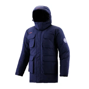 Fuerza Mens Winter Down Wellon Cruelty-Free Coat Parka Hooded Jacket Dark Navy S - Picture 1 of 3