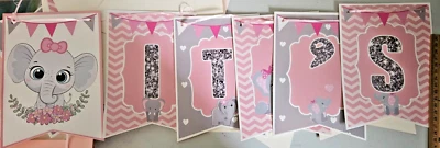 Es una niña súper linda pancarta/guirnalda/niñas baby shower/rosa/es una niña Foto 1 de 4
