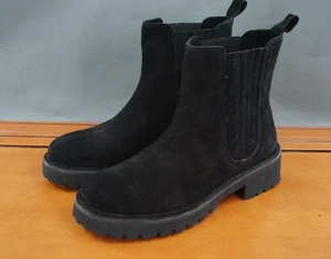 Seychelles Cashew Women's 7.5 Shoes Black Leather Suede Pull On Ankle Bootie - Picture 1 of 12