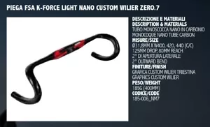 "Custom WILIER Zero.7" FSA K-Force Light Carbon UD Handlebar - VERY RARE!!! - Foto 1 di 12