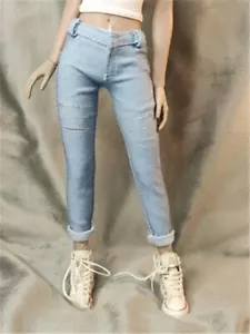 1:6 Scale Blue Jeans Pants Trousers Clothes 12" Female Figure Body Toys Decor - Picture 1 of 6