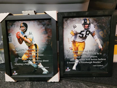 2pc lot 8x10 poster print pictures of Steelers Terry Bradshaw & Jack Lambert Cover