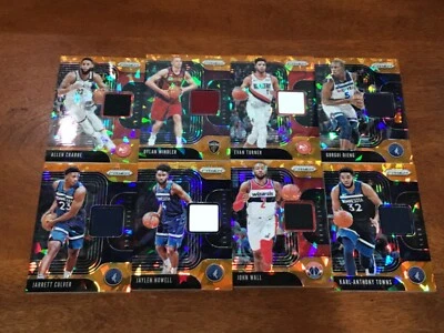 2019-20 PRIZM YOU PICK ORANGE ICE SENSATIONAL SWATCH JERSEY CARDS CURRY JOKIC  - Image 1 of 2
