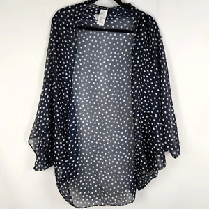 Cotton On Womens Kimono Sheer Lightweight Jacket Size OS 14 Black White Spot - Picture 1 of 10