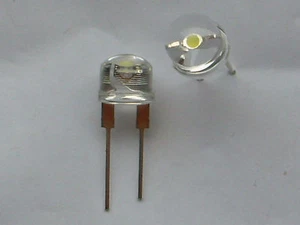 10 unidades HighPower Led diodo de alto rendimiento BLANCO 8 mm Strawhat 40 lúmenes - 0,6W máx. - Imagen 1 de 2