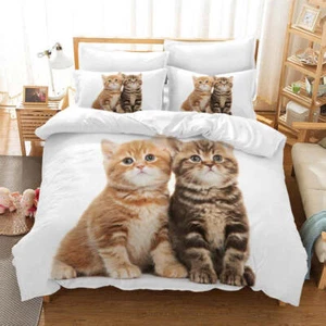 3D Cat Kitty Quilt Cover Set Bedding Set Pillowcases 28 - Bild 1 von 6