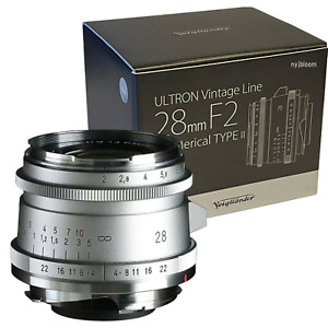 New VOIGTLANDER Ultron Vintage Line 28mm f2 Type II Lens - Silver VM Mount
