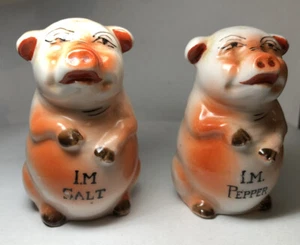 Vintage salt and pepper shakers porky pigs - Picture 1 of 7