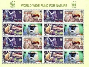Sierra Leona 2004 - Wwf Patas Monos - Hoja De 16 - MNH Animales, Primates - Imagen 1 de 2
