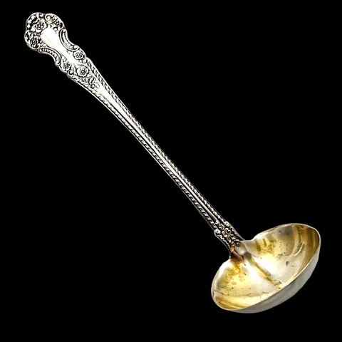 CAMBRIDGE Ladle Solid Cream Sterling Silver Gold Wash Bowl by GORHAM SILVER 5" Cover