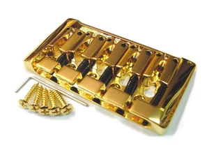BONITO PUENTE DE BAJO DIECAST 5 CUERDAS - A TRAVÉS DEL CUERPO Y MONTAJE SUPERIOR - DORADO - Imagen 1 de 3