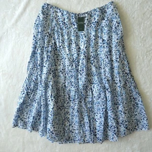 $145 NWT Ralph Lauren Women's Midi Tiered Skirt Size 18W Floral Blue White Flowy - Picture 1 of 12