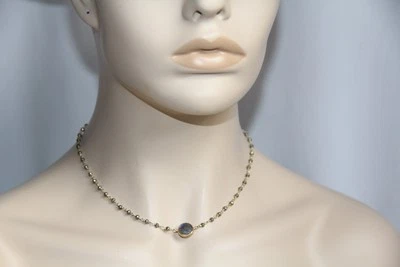 Ela Rae Labradorite and Pyrite Gold Necklace. 14k GF Over Sterling Silver - Image 1 of 4