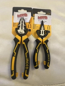 2 X ALICATES INGCO (1 X 8" ALICATES COMBINADOS + 1 X 6" ALICATES NARIZ LARGA) - Imagen 1 de 5