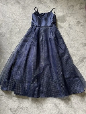 MONSOON GIRLS OCCASION DRESS AGE 12-13 NAVY BLUE SPARKLE MESH BRIDAL, PROM, WOW! - Image 1 of 4