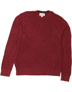PENGUIN Mens Crew Neck Jumper Sweater 2XL Burgundy Cotton AL07 - Picture 1 of 3