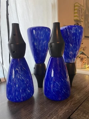 4 Tiki Premium glowing torch LED retired glass pole lamp light citronella - Image 1 of 4