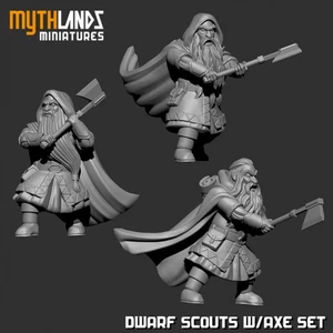 6x Resin 28mm Dwarf Rangers with two handed axe. Lord of the Rings MESBG - Picture 1 of 3
