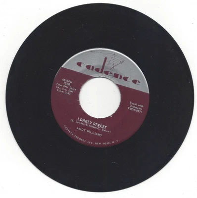 ANDY WILLIAMS, "LONELY STREET" - Image 1 of 2