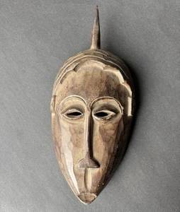 African Baule Mask Carved Wood Tribal Portrait West Africa Vintage 14" - Picture 1 of 9