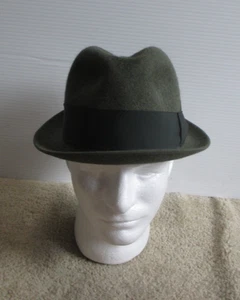 Vintage Joseph Wilson & Sons LTD London dunkelgrün Fell Filz Trilby Hut Gr. 6 7/8 - Bild 1 von 11